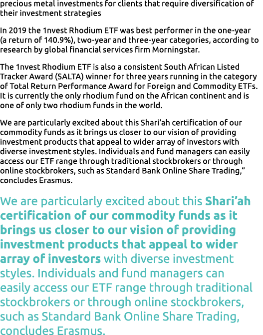 precious metal investments for clients that require diversification of their investment strategies In 2019 the 1nvest   
