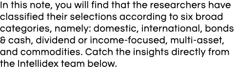 In this note, you will find that the researchers have classified their selections according to six broad categories,    