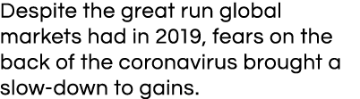 Despite the great run global markets had in 2019, fears on the back of the coronavirus brought a slow-down to gains 