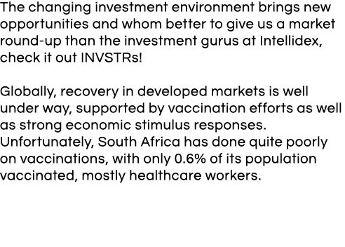 The changing investment environment brings new opportunities and whom better to give us a market round-up than the in   